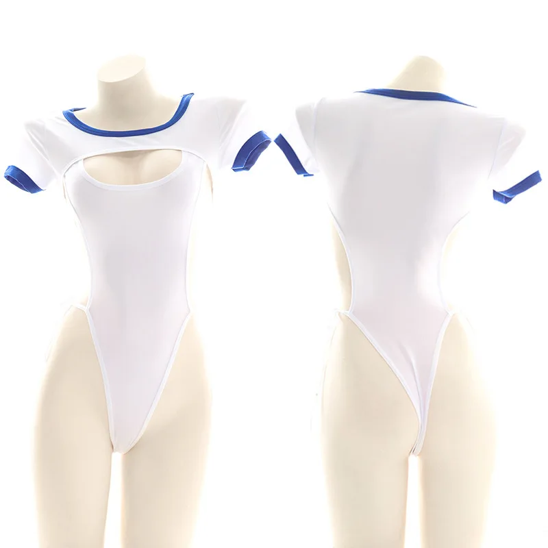 Сексуальный женский купальник Sukumizu с вырезами аниме косплей Студенческая форма