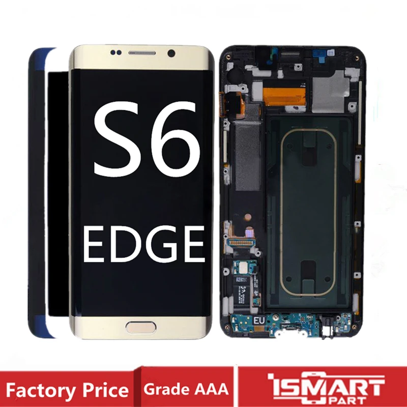 

ЖК-дисплей AMOLED для Samsung Galaxy S6 Edge, сенсорный экран, дигитайзер в сборе с рамкой G925 G925F SM-G925F G25A G925T