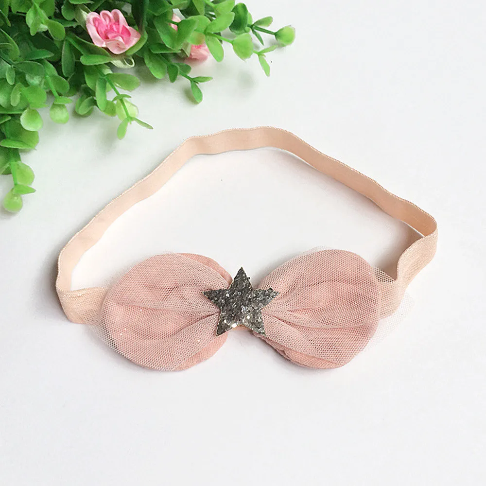 TELOTUNY Baby Headwear Girls Princess Bowknot Sequins Headband Newborn Toddler Kid Hair Accessories Bow Turban Bab | Детская одежда и