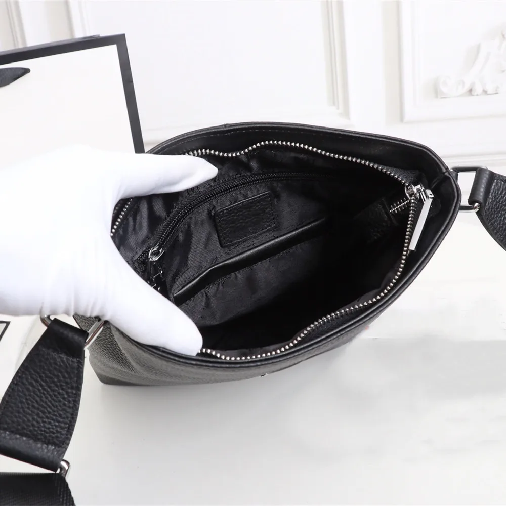 

2021 men's leather solid color casual multi-functional one-shoulder diagonal bag