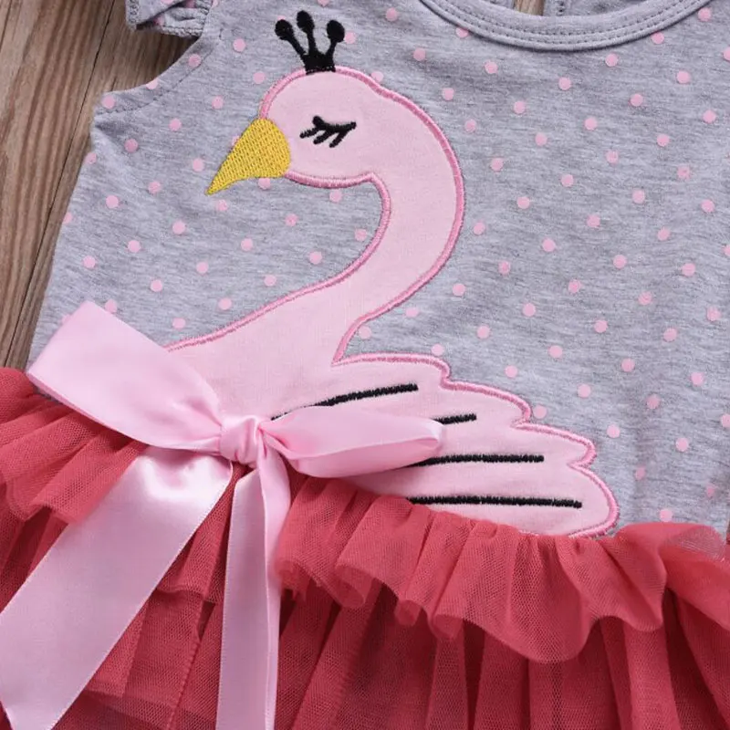 Menoea/Детские комбинезоны Модная одежда для девочек детская с рисунком лебедя