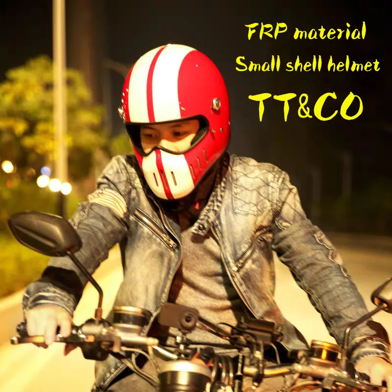 Мотоциклетный шлем TT &amp CO в японском стиле на все лицо ретро из стекловолокна с
