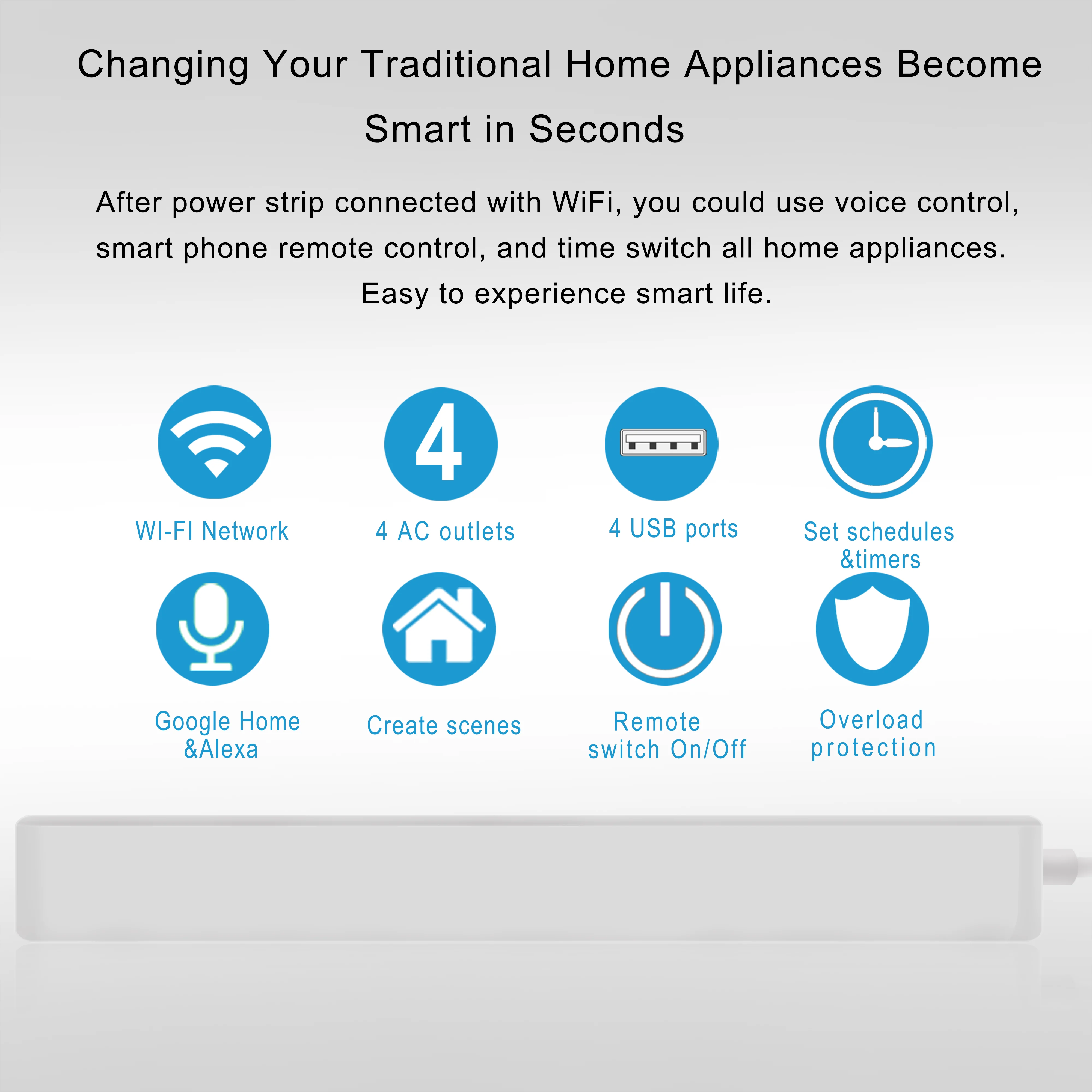 Wifi Smart power Strip 4 умная розетка Великобритания с 4 usb-портом Tuya App голосовое Беспроводное дистанционное управление работает с Alexa Google Home