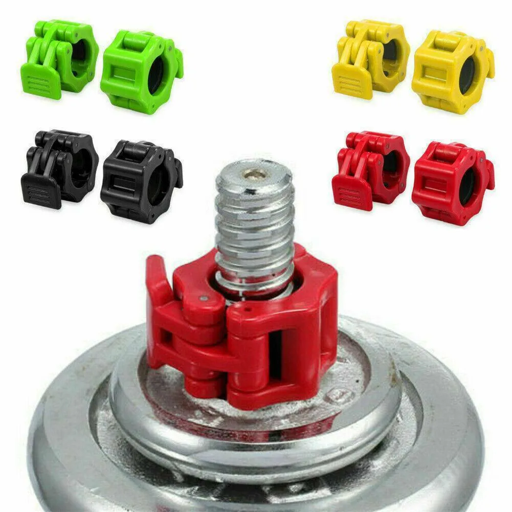 

Hot 1 Pair Barbell Clamps Dumbbell Bar Weight Spinlock Collars Training for Fitness MVI-ing