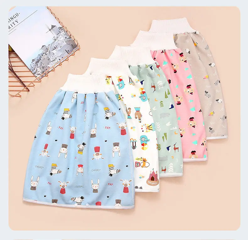

2 In 1 Comfy Children & Adult Diaper Skirt Summer Baby Pants Absorbent Shorts Prevent Skirt Moment Leakage Mat Cover Great Gift