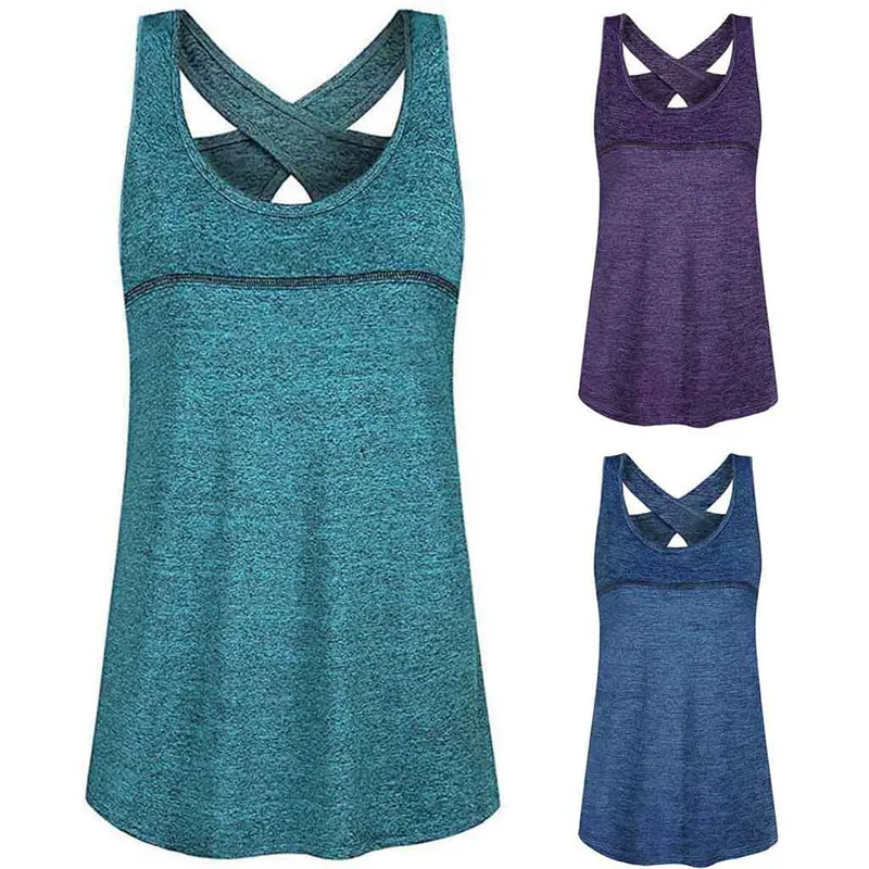 Zhangyunuo кросс Спорт Йога рубашка жилет женский трикотажный спортивный кроп топ без