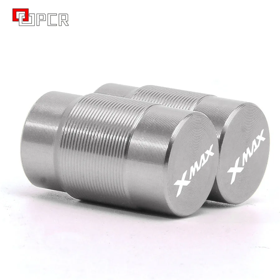 Xmax logo titanium Одна пара Мотоцикл логотип Алюминий вентиль шины колеса Шапки для YAMAHA XMAX X-MAX 125 250 300 400 TMAX 530 SX/DX T-MAX 500 весь год - Цвет: Xmax logo titanium