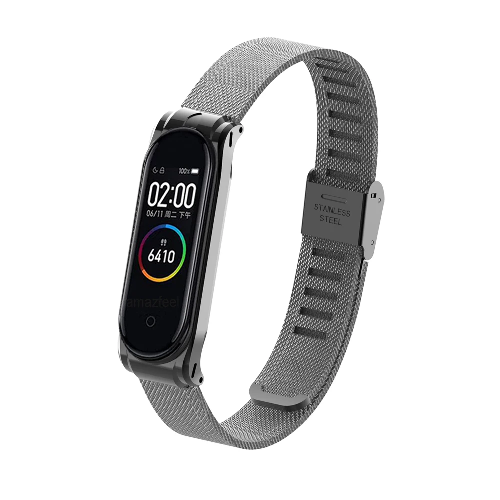 Браслет Amazfeel для mi band 4 металлический ремешок mi band 4 ремешок на запястье из нержавеющей стали ремешок для mi band 3 mi band 3 ремень