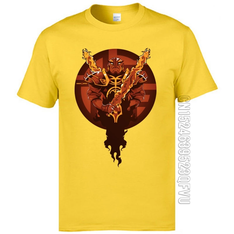 

Game Dota T Shirts The Ember Spirit 100% Cotton Yellow Comfortable Tshirts Mens Summer Cool T-Shirts Printing Fitness Loose