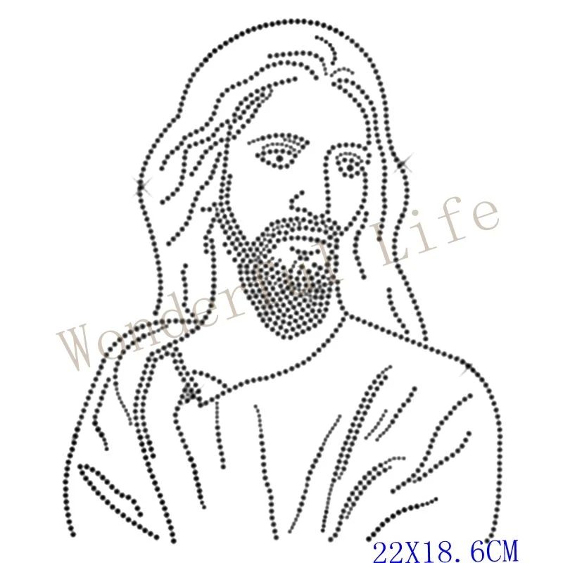 Бесплатная доставка bling rhinestone jesus pepole теплопередача железный Дизайн | Дом и сад