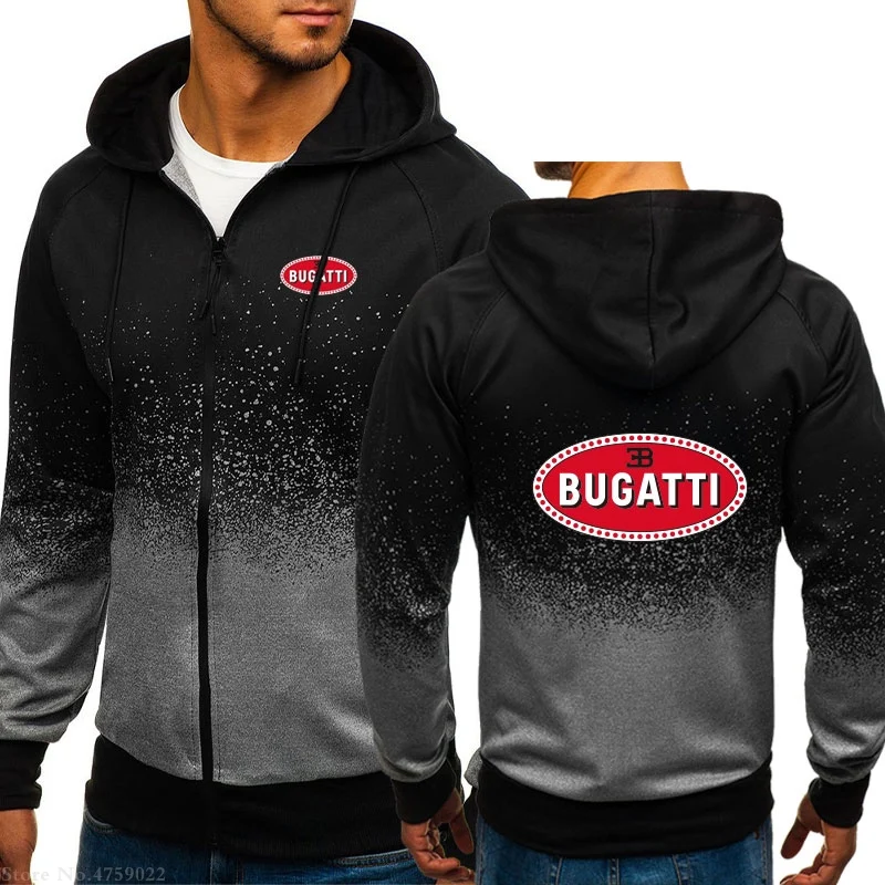 

New design fashion men's Bugatti sports jacket zipper Hoodie Long Sleeve Jacket