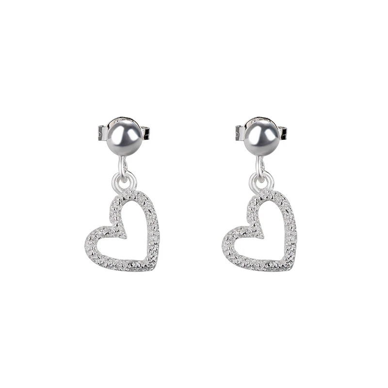 Silver Color Jewelry Women Fashion Cute Tiny Hollow Heart Stud Earring jewelry For Girl Kid Lady Gift wholesale | Украшения и