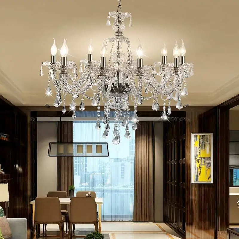 Yonntech 10 Arms прозрачная Хрустальная люстра домашнее украшение Подвесные