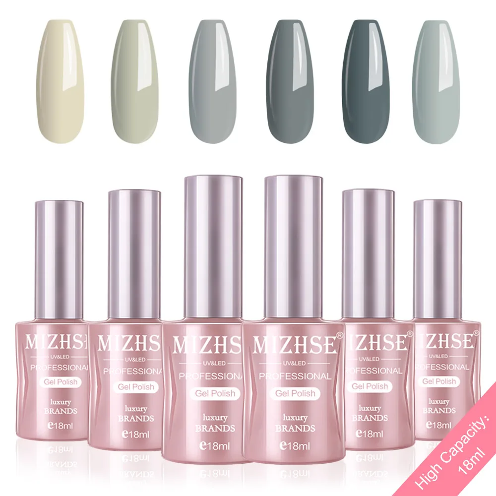 P07 MIZHSE набор гель-лака UV Vernis Полупостоянный Гель-лак лаковое гелевое покрытие для ногтей Отмачивание Чистый Цвет Гель-лак Подарочная коробка салонные наконечники - Цвет: P07