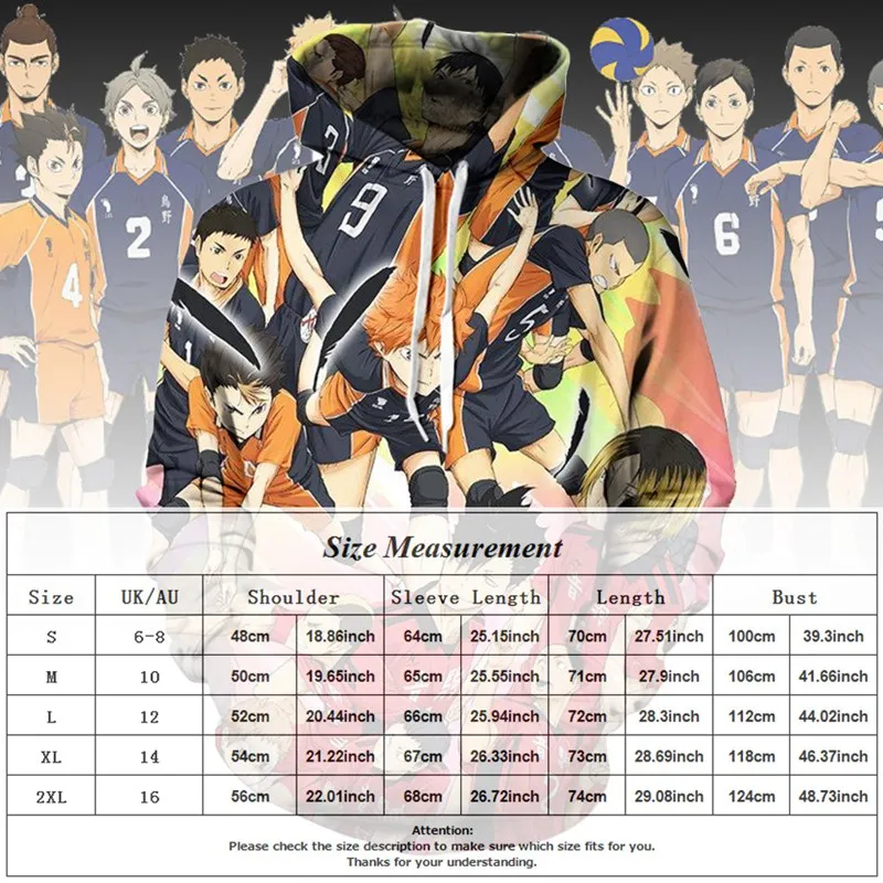 

Pullover Hoodie Haikyuu Cosplay Top Anime Hooded Sweatshirt 3D Printed Men Women Hip Hop Hoodies Sports Casual Clothing