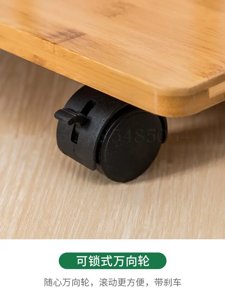 Бамбуковый боковой столик для гостиной маленький низкий угловой шкаф