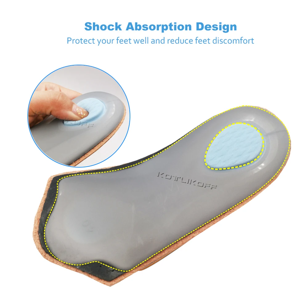 KOTLIKOFF Unisex Arch Support Orthopedic Insoles Flat Foot Correct Orthotic Insole Feet Care Health Orthotics Insert Shoe Pad