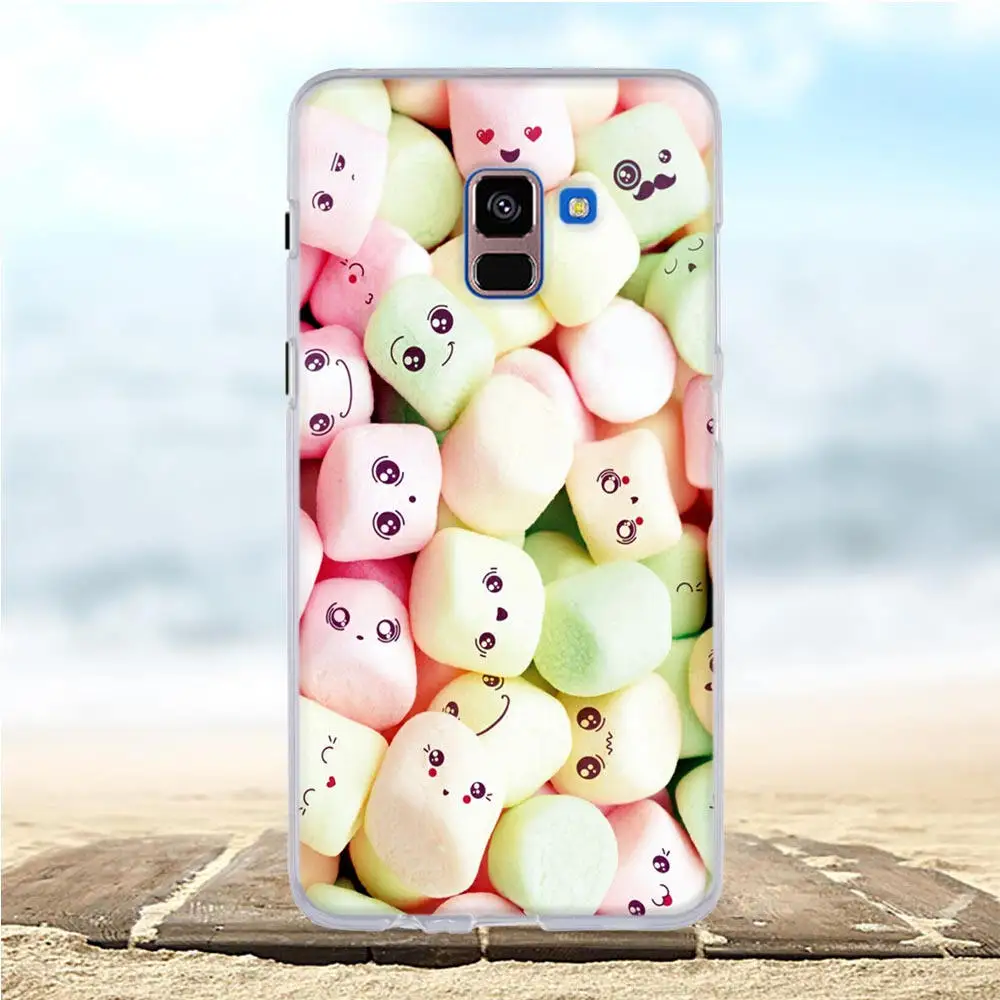 Чехол для Samsung A8 Plus Мягкая силиконовая задняя крышка из ТПУ милый розовый