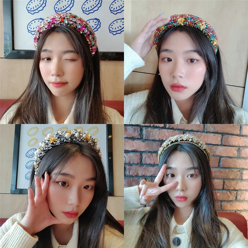 Женский обруч для волос в стиле барокко стразы с кристаллами |