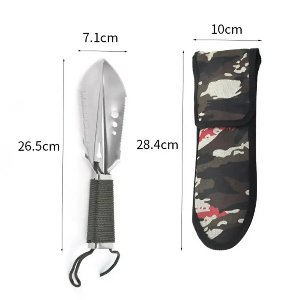 

1Pc Steel Shovel With Sawtooth Hex Wrench Bag Trowel Outdoor Sharp Shovel Ruler Gardening Farming Digging Storage G5Q1