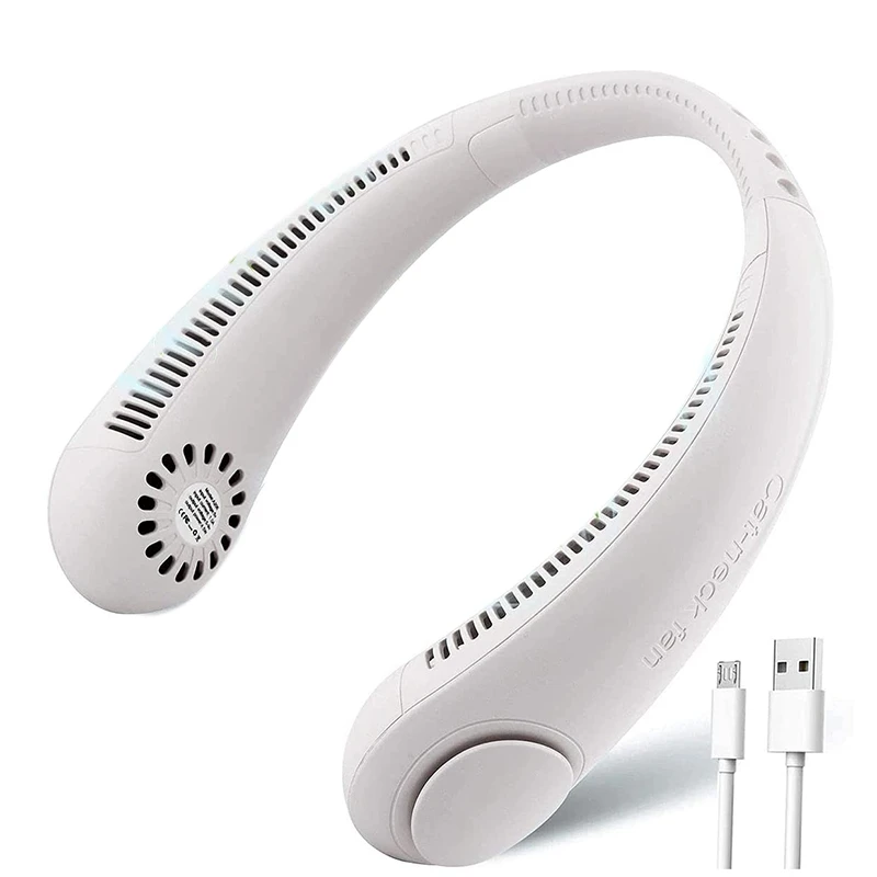 EAS-Portable Mini Fan, Mobile Phone Mini Fan USB, 360 Degree Adjustable, No Fan Wheel Fan, 3 Levels Neck Fan Quiet