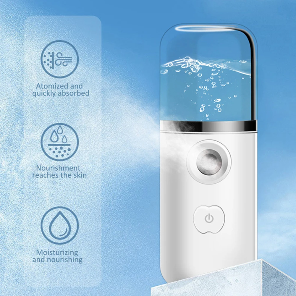 

30ML Mini Nano Face Steamer USB Nebulizer Face Moisturizer Humidifier Hydrating Skin Care Women Facial Sprayer
