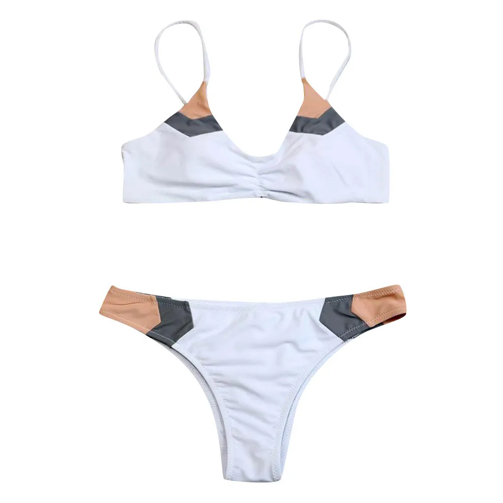 

#k40 Womens Two Pieces Bikini Set Patchwork Printing Swimwear Swimsuit Bathing Suits Swimsuits String Bikinis Swimwear
