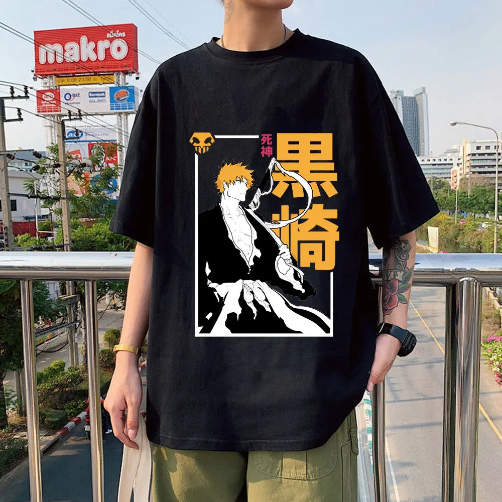 

Ichigo Kurosaki High Street Harajuku Manga Comics T-shirts Unisex Summer O-Neck Short Sleeve Tops
