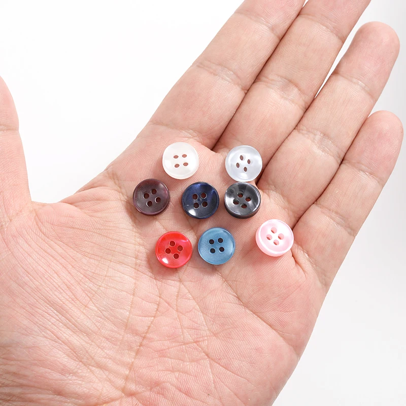 

Approx 300Pcs/Box 10 Colors 4 Holes Resin Buttons Cute Round Shape Buttons For Handmade Clothing Sewing DIY Craft Accessories