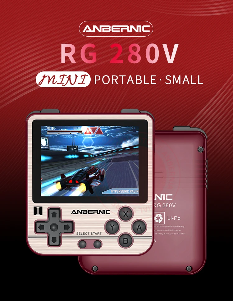 ANBERNIC RG280V 2 8 дюймов портативная игровая консоль с открытым исходным кодом 128G 10000 PS1