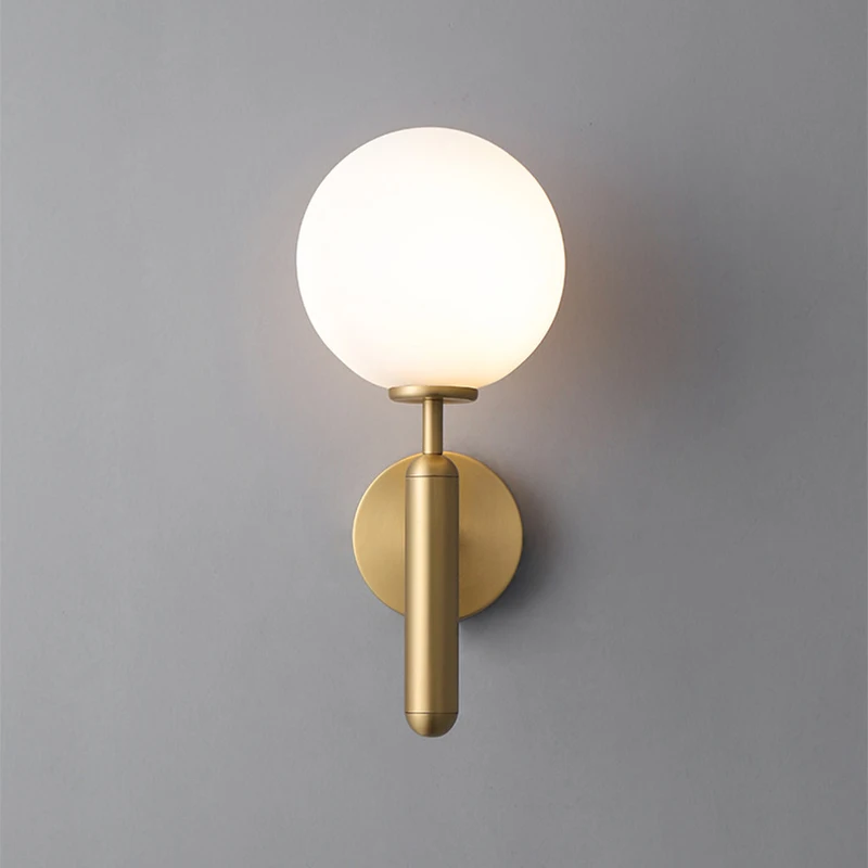 

Decorative Led Wall Lights Fixtures Nordic Glass Ball Wandlamp Up Down Bathroom Mirror Light Gold Black Modern Round Wall Lamp