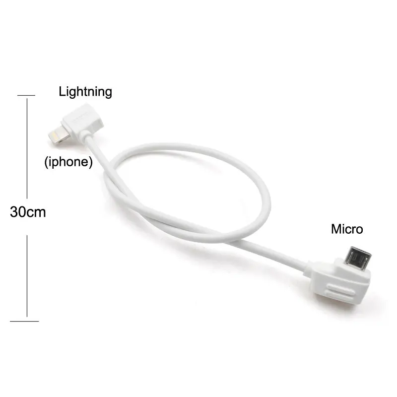 30cm iphone Mavic Mini Mavic Pro Micro USB Line IOS type-c OTG кабель для передачи данных 10 см 30 см телефонный стол для DJI Spark Mavic 2 Pro Zoom Mavic Air - Цвет: 30cm iphone