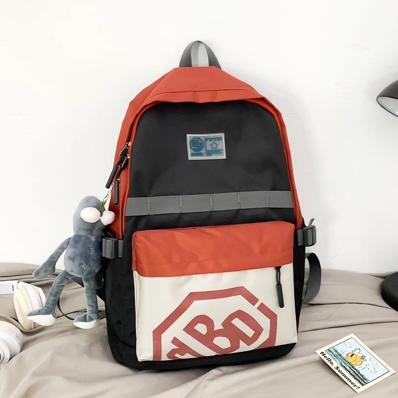 Простой Водонепроницаемый Школьный рюкзак большой подростковый рюкзак для пары 2022 модные одноцветные студенческие сумки для девочки-подр...