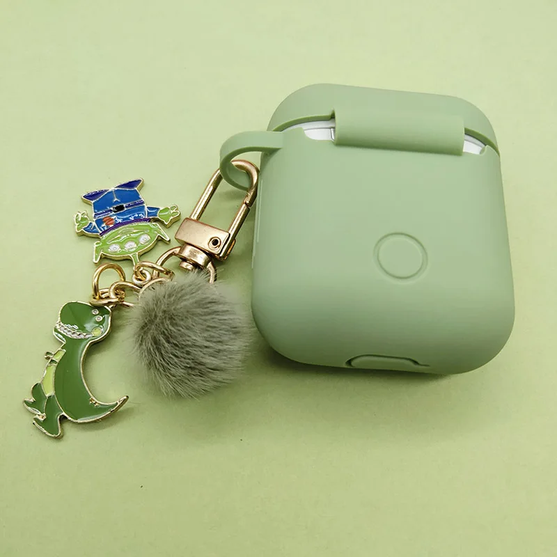 Чехол для Apple AirPods с милым брелком, аксессуары для динозавров, чехол s Для Air pods 2, силиконовый беспроводной чехол для наушников