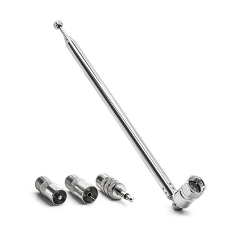 

K1KF F Type Telescopic Antenna Shrink Length 5.91in F Plug F Type Female Plug Connector with Adapter for TV Table Top Radio