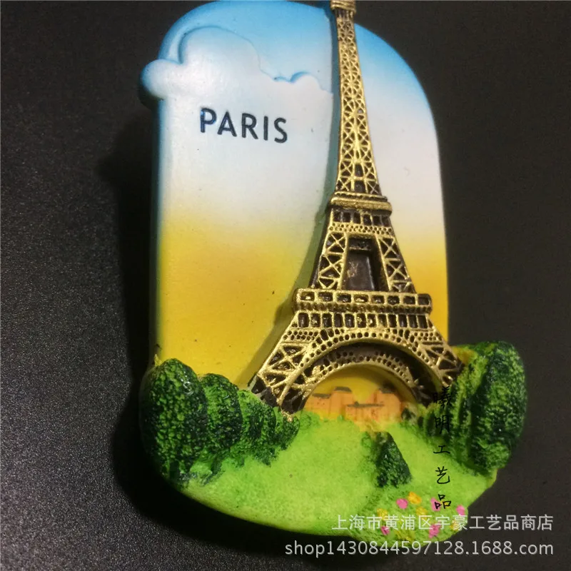 Магнит на холодильник из смолы память о путешествиях Франции Париже креативная