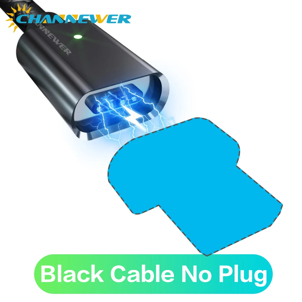 Магнитный кабель STONEGO, быстрая зарядка, магнитный кабель Micro USB и type C, кабель для синхронизации данных, кабели для телефонов, быстрая зарядка, магнитное зарядное устройство, кабель - Цвет: Black Cable No Plug