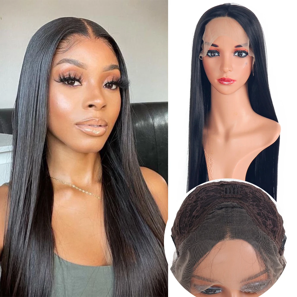 Natifah Lace Wigs For Women Straight Wig Synthetic Lace Wig 30 Inch Ombre Blonde Lace Wig Cosplay Synthetic wig lace font
