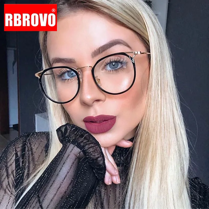 Круглые очки RBROVO 2021 женские компьютерные в стиле ретро оправа для очков