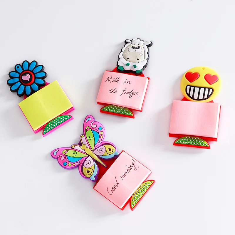 Милые животные примечание бумажные магниты для холодильника стикер сообщений