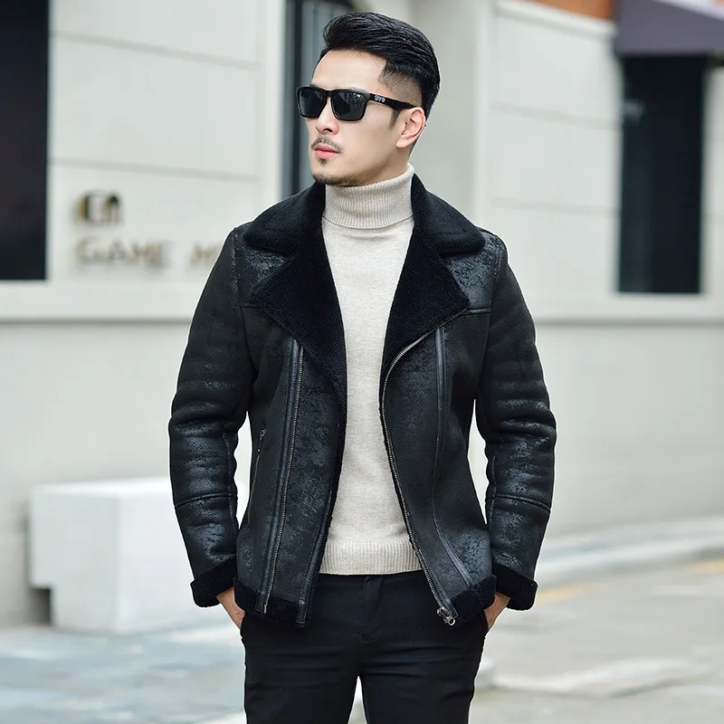 

Мужские повседневные кожаные куртки, кожаные куртки, пальто из овчины