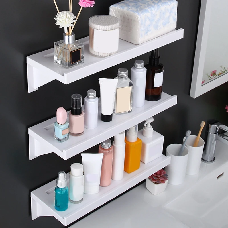 

Floating Shelf Bathroom Wall Storage Shelf No Drilling Display Ledge Shelf Organizer for Shower Caddy Shelf Holder