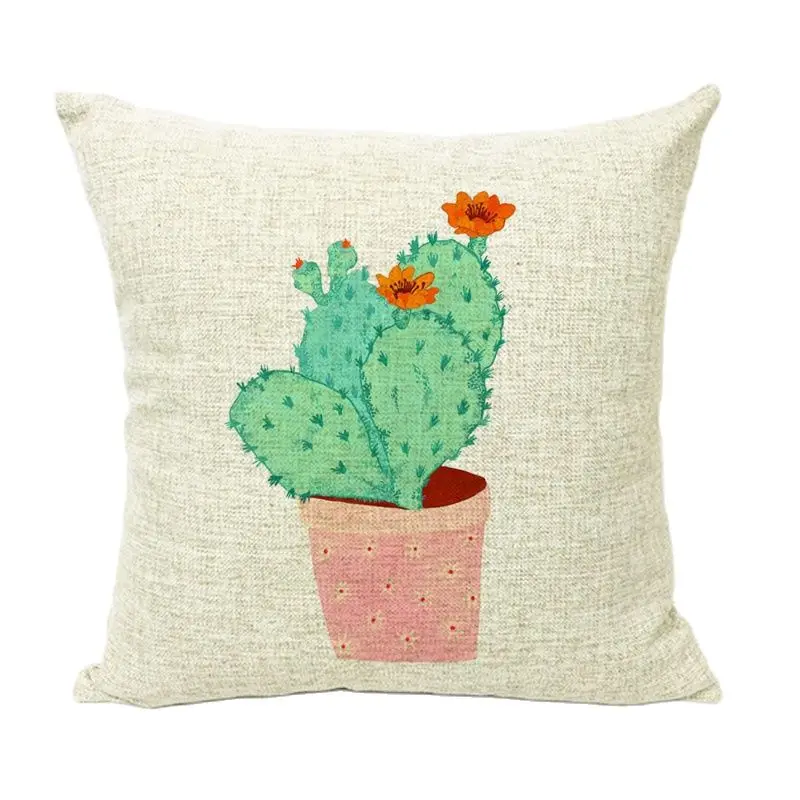 Изображение тропическая алмофада лист зеленая Подушка с изображением кактуса
