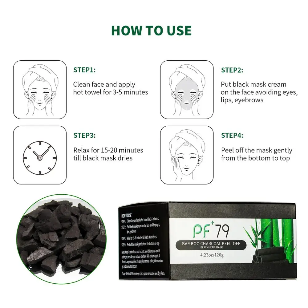PF79 120 мл уход за кожей Натуральный Бамбуковый Уголь для удаления черных точек