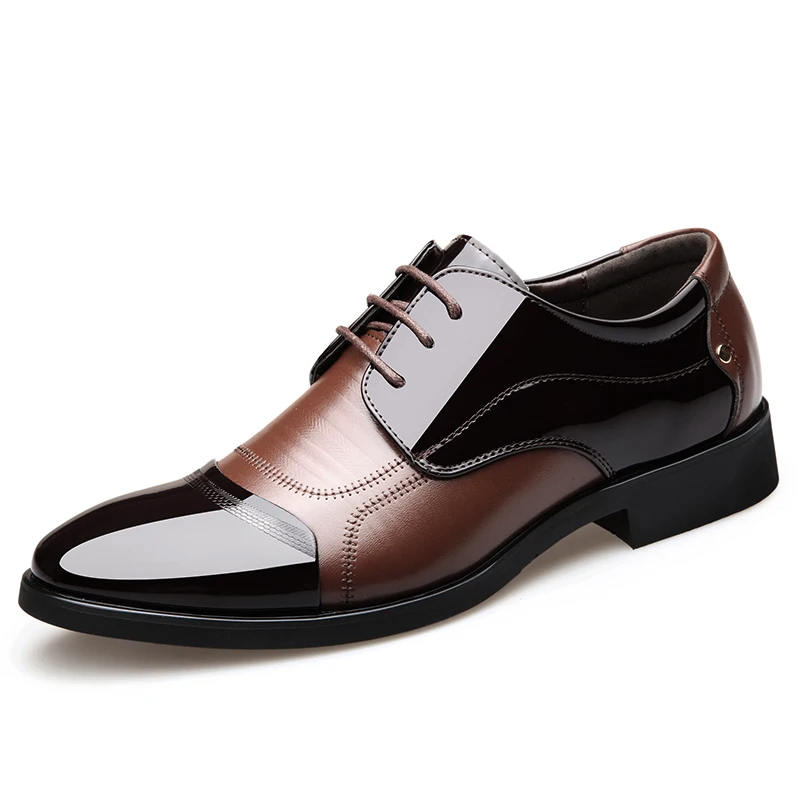 brown dress shoes 2 Merkmak/Мужская обувь с острым носком; классическая деловая Мужская официальная кожаная обувь; Модная элегантная мужская офисная обувь; вечерние и свадебные туфли - Цвет: brown dress shoes 2
