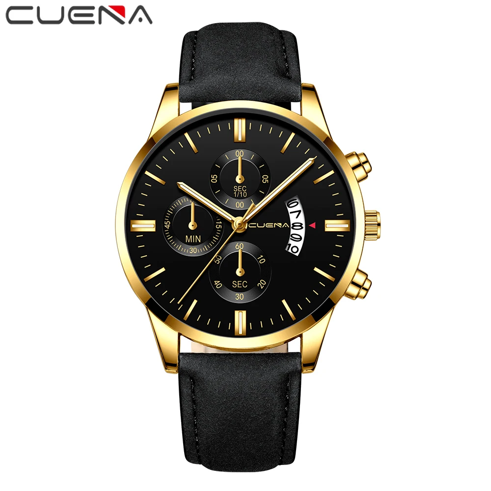 Часы наручные CUENA Мужские кварцевые роскошные Брендовые спортивные повседневные