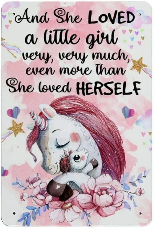 

and She Loved A Little Girl Very Much Retro Metal Tin Sign Plaque Poster Wall Decor Art Shabby Chic Gift