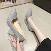 2022 womens 8cm high heels gold and silver high heels plus size stripped leather tghdof ladies shoes gold and silver prom shoes
