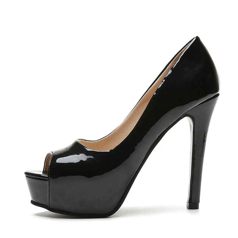

Women High Heels Pumps Peep Toe Ladies Patent Leather Sexy Summer Shoes Spring Woman Platform Plus Size Stiletto New Female 2021