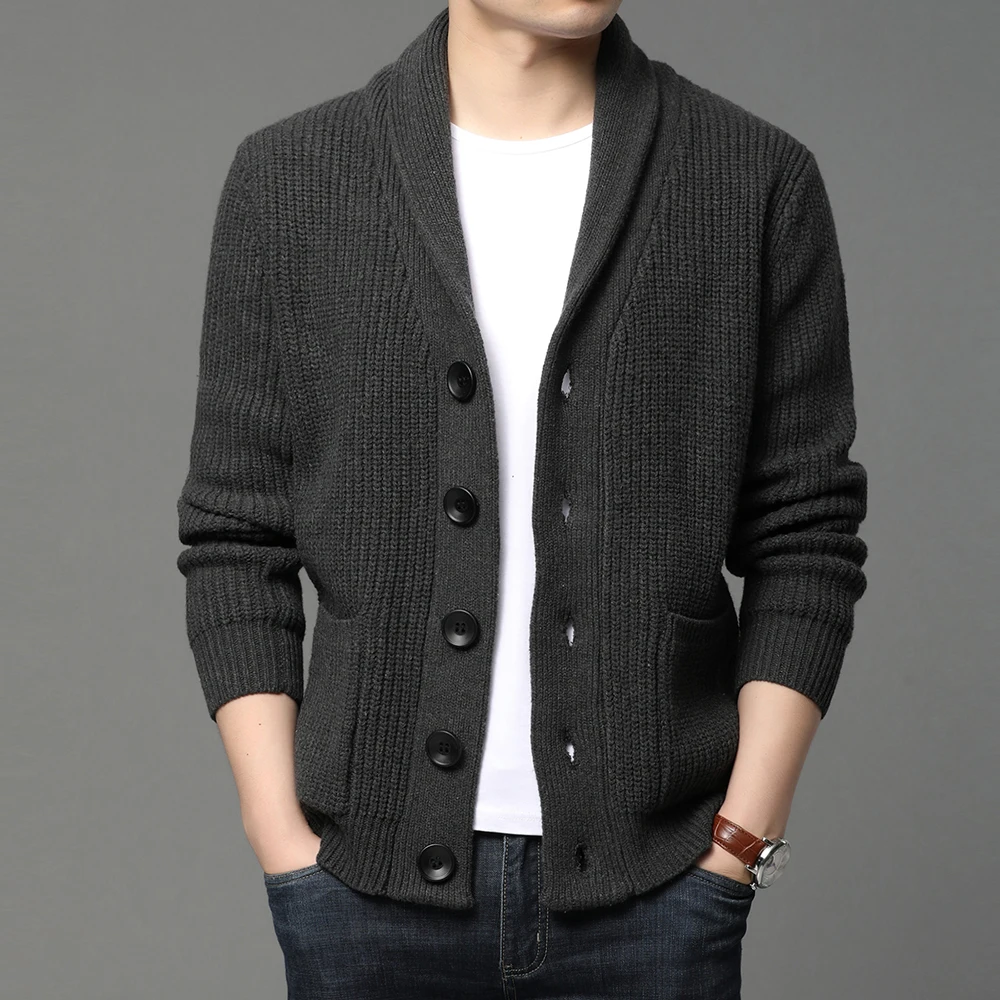 

Men Casual Coats Knitted Sweater Thick New Cardigan Men's Autum Winter Brand Fashion Jacket Mens Clothing